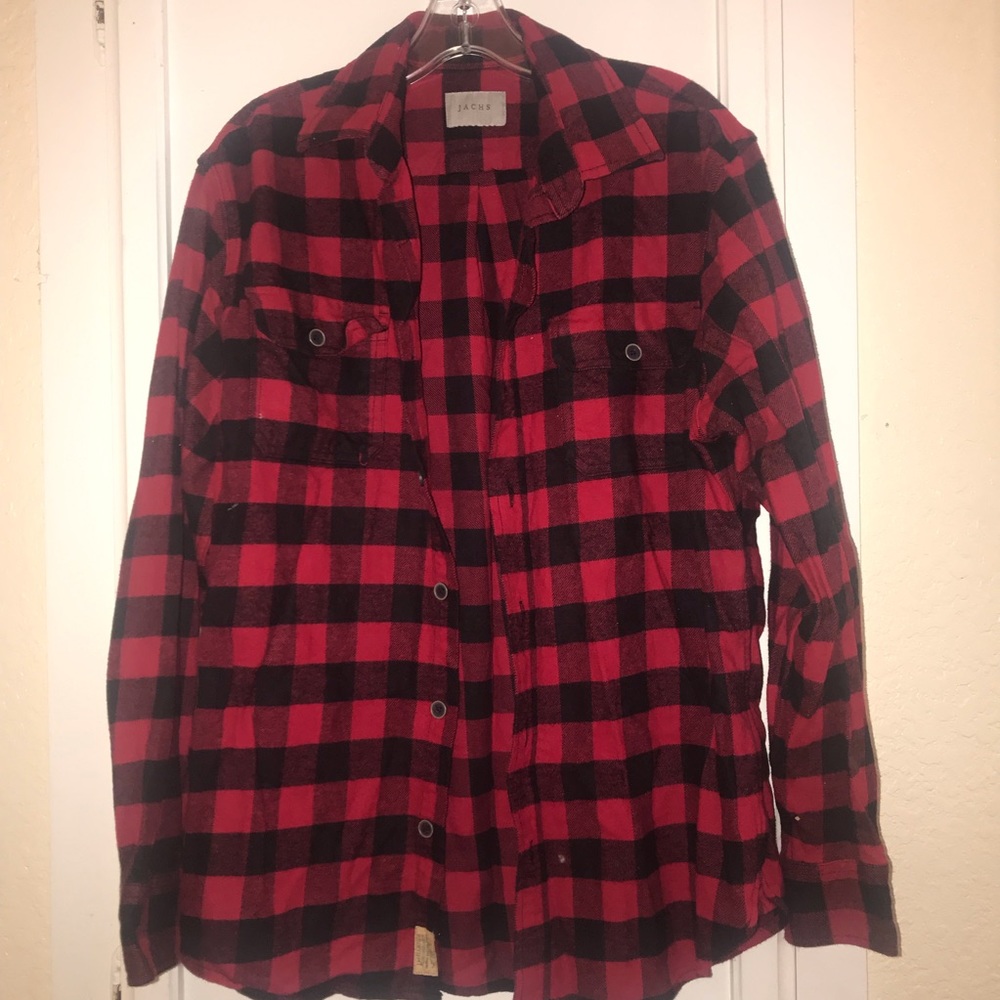 Men’s black and red flannel